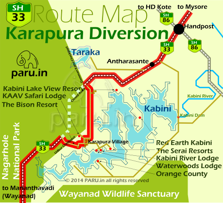 Damman Katte to Udbur Diversion via Karapura village.