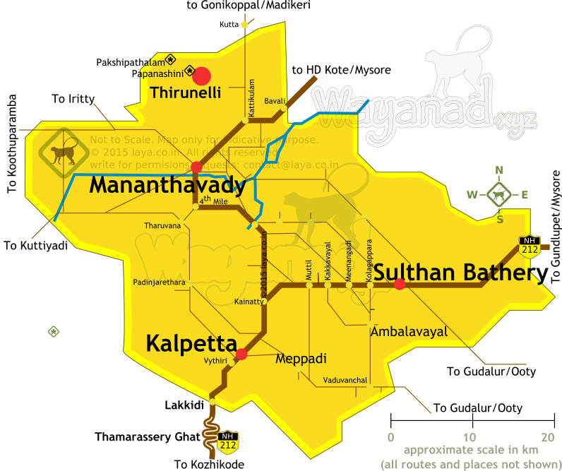 Location of Thirunelli in Wayanad